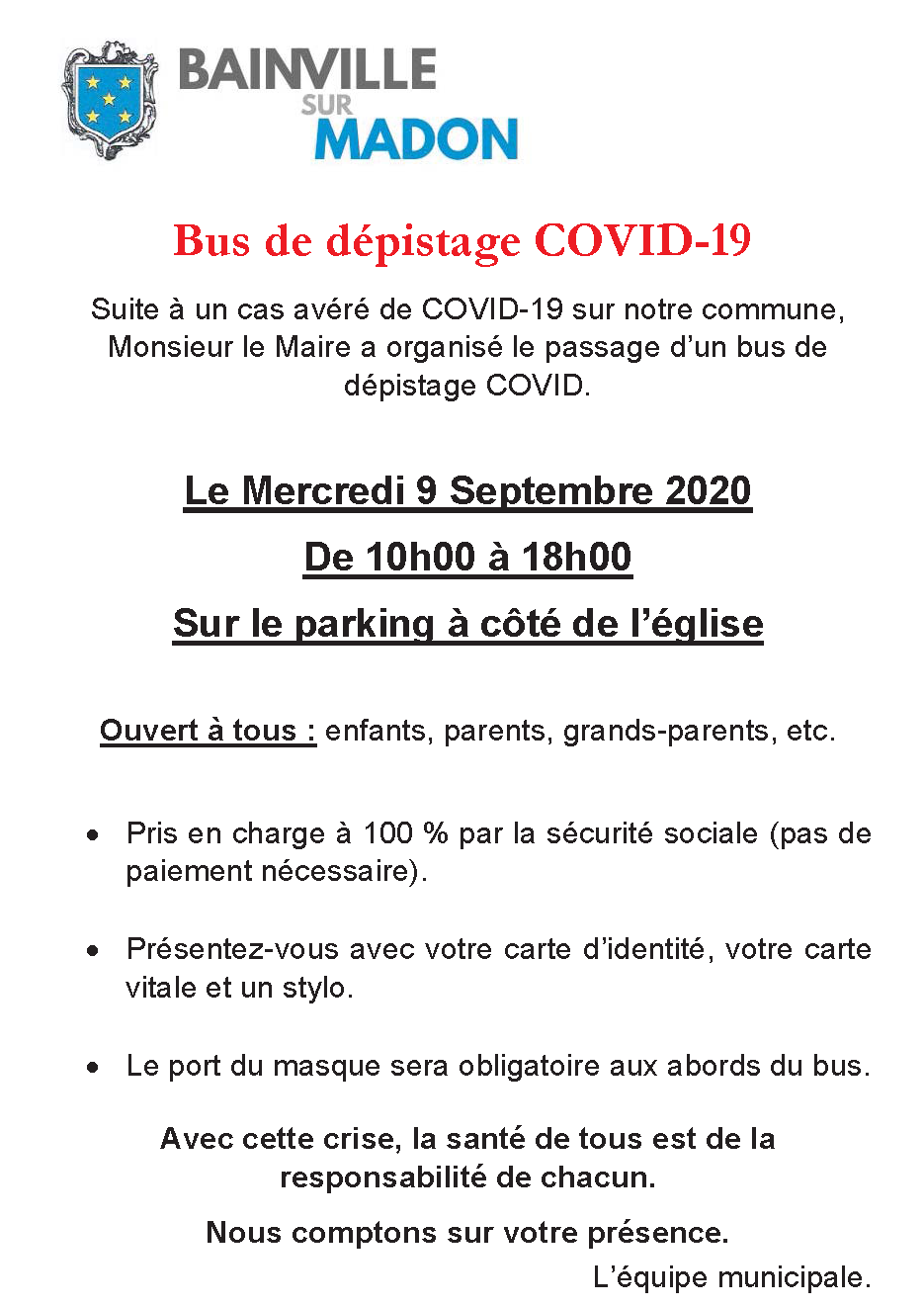 Lire la suite à propos de l’article Mercredi 9 Septembre, faites vous dépister.