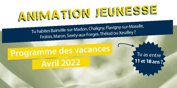 Lire la suite à propos de l’article Animados CCMM – Programme des vacances (Avril 2022)