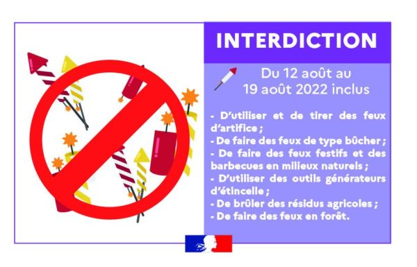 Lire la suite à propos de l’article Interdiction préfectorale de tous les feux (du 12 au 19 août 2022)