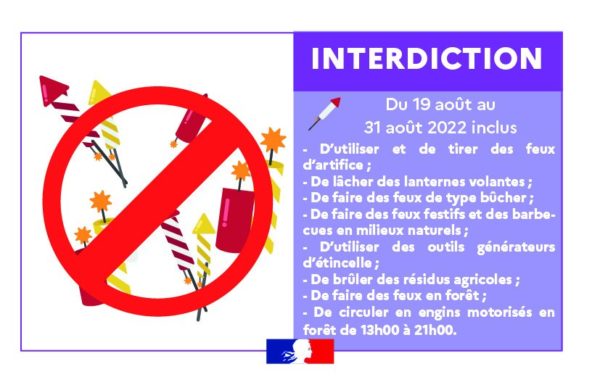 Lire la suite à propos de l’article Interdiction préfectorale de tous les feux (du 19 au 31 août 2022)