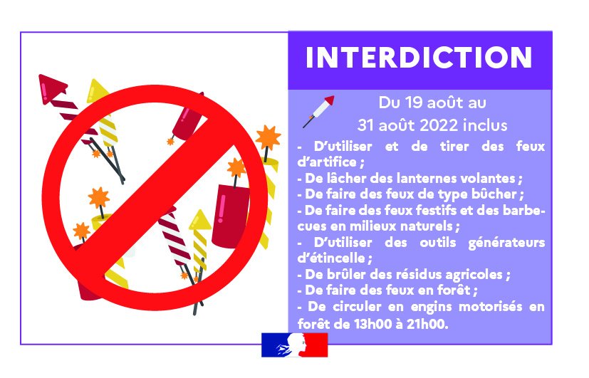 You are currently viewing Interdiction préfectorale de tous les feux (du 19 au 31 août 2022)