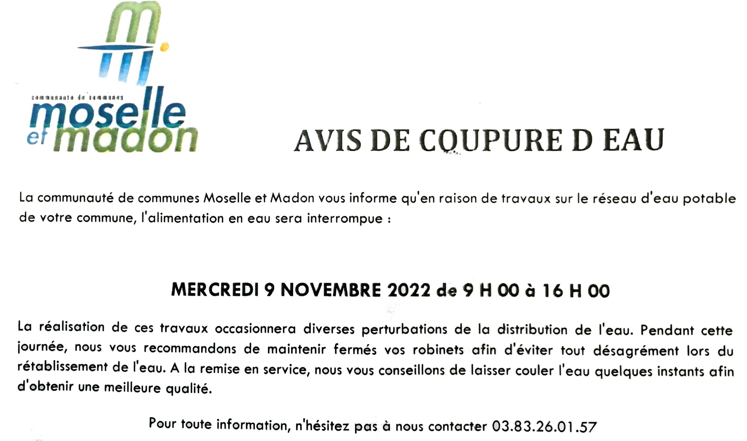You are currently viewing Coupure d’eau, rue Callot et les rues adjacentes (9 novembre 2022)