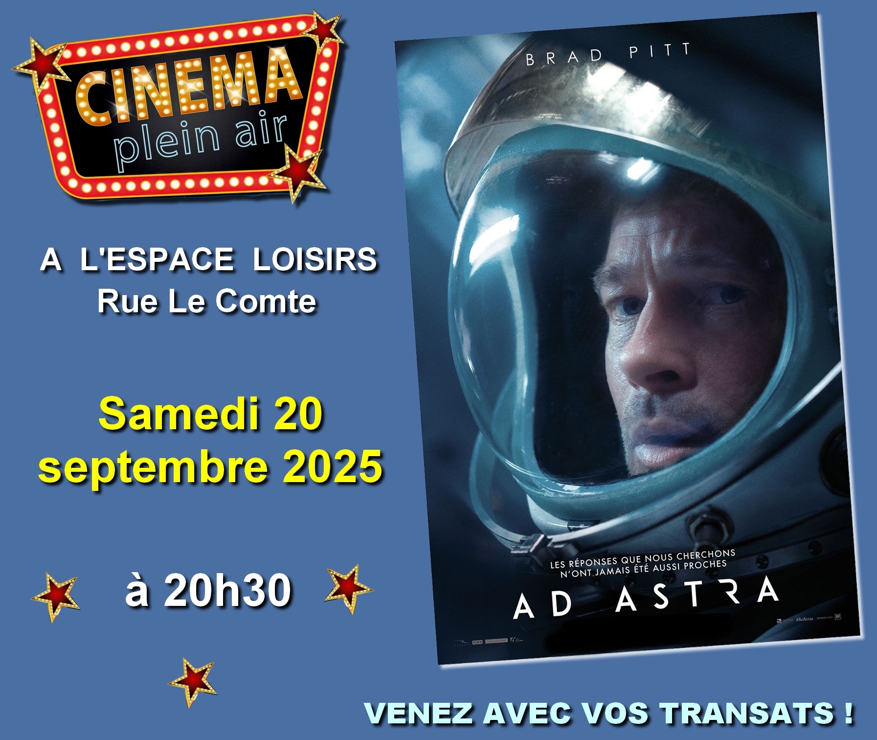 Lire la suite à propos de l’article Cinéma en plein air (20 septembre 2025)