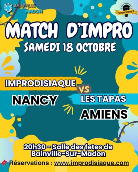 Lire la suite à propos de l’article Match d’Impro : Nancy vs Amiens (18 octobre 2025)