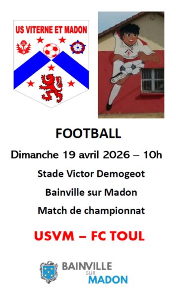 Lire la suite à propos de l’article Match de football (19 avril 2026)