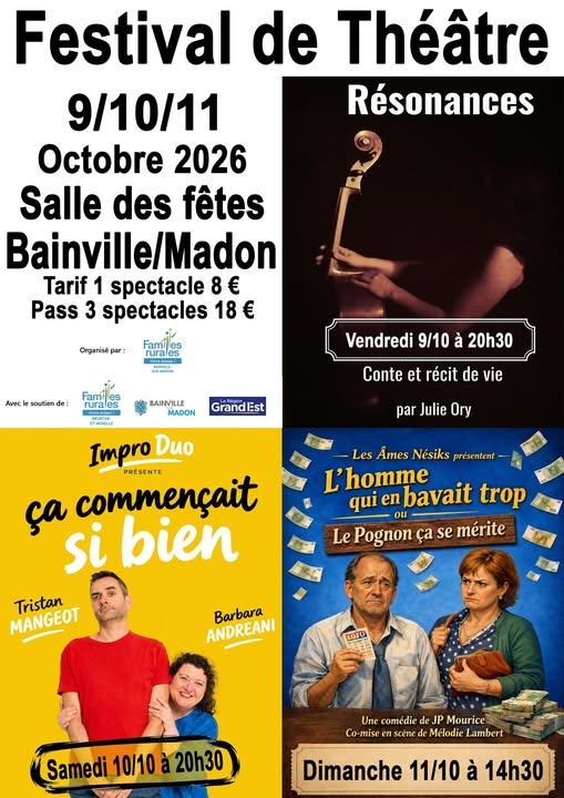 You are currently viewing Festival de Théâtre (9, 10 et 11 octobre 2026)